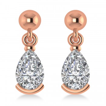 Diamond Dangling Pear Earrings 14k Rose Gold (2.00ct)