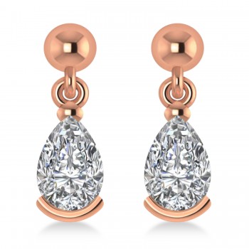 Diamond Dangling Pear Earrings 14k Rose Gold (2.00ct)