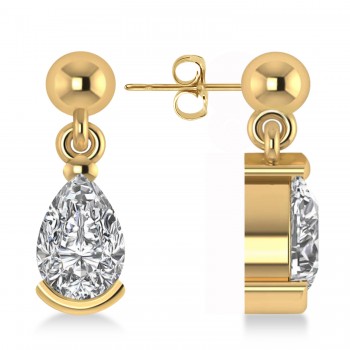 Diamond Dangling Pear Earrings 14k Yellow Gold (2.00ct)