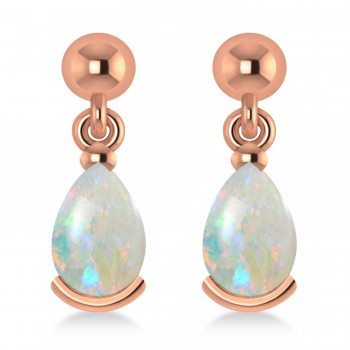 Opal Dangling Pear Earrings 14k Rose Gold (2.00ct)