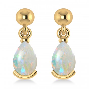 Opal Dangling Pear Earrings 14k Yellow Gold (2.00ct)