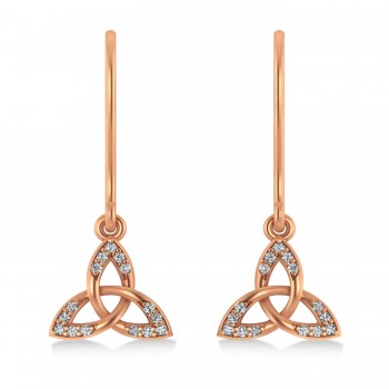 Diamond Celtic Knot Dangle Earrings 14k Rose Gold (0.15ct)
