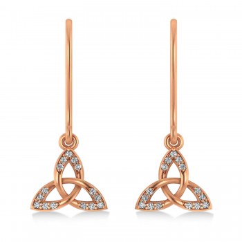 Diamond Celtic Knot Dangle Earrings 14k Rose Gold (0.15ct)