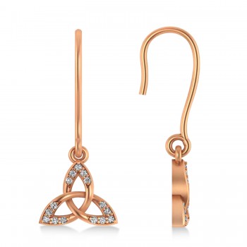 Diamond Celtic Knot Dangle Earrings 14k Rose Gold (0.15ct)