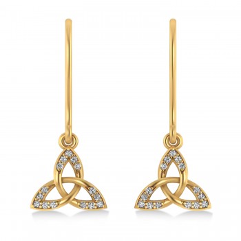 Diamond Celtic Knot Dangle Earrings 14k Yellow Gold (0.15ct)