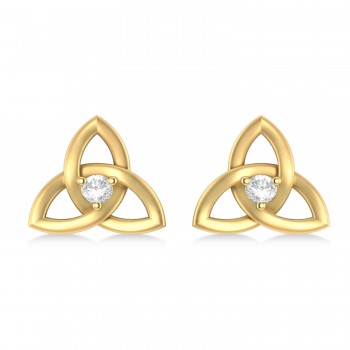 Diamond Celtic Knot Stud Earrings 14k Yellow Gold (0.10ct)