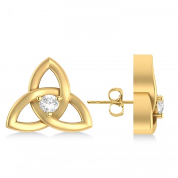 Diamond Celtic Knot Stud Earrings 14k Yellow Gold (0.10ct)