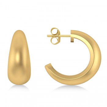 J Hoops Tusk Earrings 14K Yellow Gold