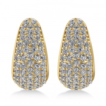 Diamond J Hoops Tusk Earrings 14K Yellow Gold (1.10ct)