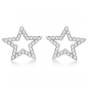 Fancy Star Diamond Earrings in 14K White Gold (0.25ct)