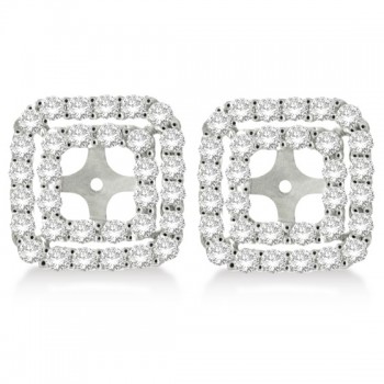 Pave-Set Square Diamond Earring Jackets in 14k White Gold (1.05ct)