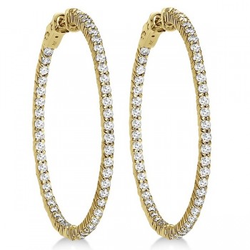 Prong-Set Diamond Hoop Earrings in 14k Yellow Gold (3.00ct)