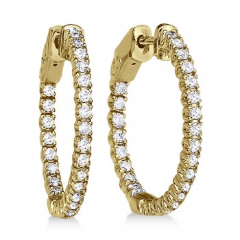 Prong-Set Lab Grown Diamond Hoop Earrings in 14k Yellow Gold (1.00ct)