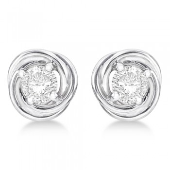 Diamond Love Knot Stud Earrings 14k White Gold (0.50ct)