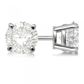 1.00ct. 4-Prong Basket Diamond Stud Earrings 14kt White Gold (H-I, SI2-SI3)