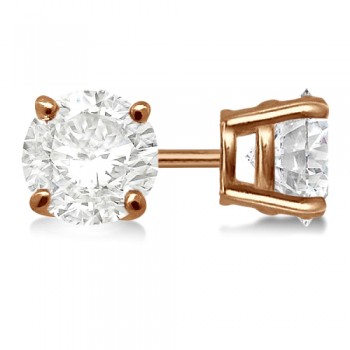 0.25ct. 4-Prong Basket Diamond Stud Earrings 14kt Rose Gold (H, SI1-SI2)