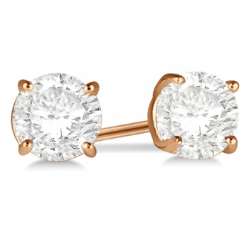 0.25ct. 4-Prong Basket Diamond Stud Earrings 14kt Rose Gold (H, SI1-SI2)