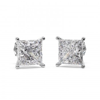 0.25ct. Princess Diamond Stud Earrings 14kt White Gold (H-I, SI2-SI3)