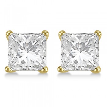 0.50ct. Martini Princess Diamond Stud Earrings 14kt Yellow Gold (H-I, SI2-SI3)