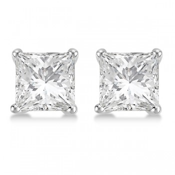 3.00ct. Martini Princess Diamond Stud Earrings 14kt White Gold (G-H, VS2-SI1)
