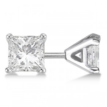4.00ct. Martini Princess Lab Diamond Stud Earrings Platinum (G-H, SI1)