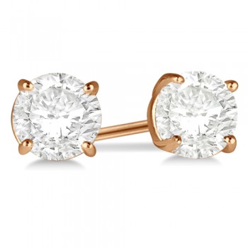 2.50ct. 4-Prong Basket Lab Diamond Stud Earrings 14kt Rose Gold (F-G, VS1)