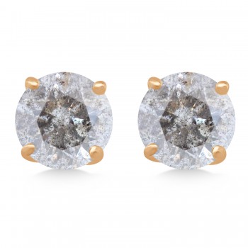 0.25ct. 4-Prong Basket Salt & Pepper Diamond Stud Earrings 14kt Rose Gold