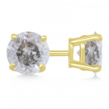 0.25ct. 4-Prong Basket Salt & Pepper Diamond Stud Earrings 14kt Yellow Gold