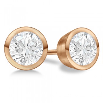 0.25ct. Bezel Set Diamond Stud Earrings 14kt Rose Gold (H-I, SI2-SI3)