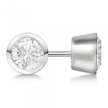 0.25ct. Bezel Set Diamond Stud Earrings 14kt White Gold (H-I, SI2-SI3)