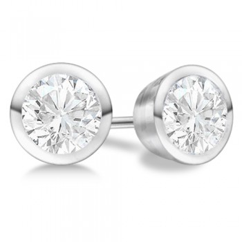 0.33ct. Bezel Set Diamond Stud Earrings 14kt White Gold (H-I, SI2-SI3)