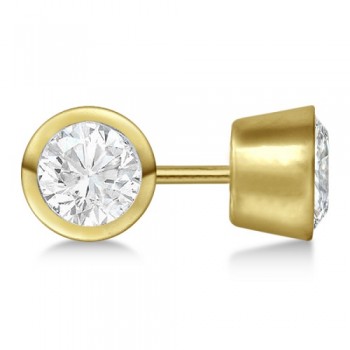 0.25ct. Bezel Set Diamond Stud Earrings 14kt Yellow Gold (H, SI1-SI2)