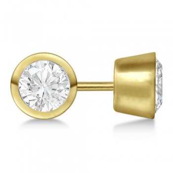 4.00ct. Bezel Set Diamond Stud Earrings 14kt Yellow Gold (H, SI1-SI2)