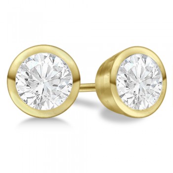 4.00ct. Bezel Set Diamond Stud Earrings 14kt Yellow Gold (G-H, VS2-SI1)