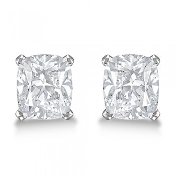 0.75ct. Cushion-Cut Diamond Stud Earrings 14kt White Gold (H, SI1-SI2)