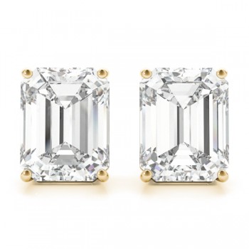 0.50ct Emerald-Cut Lab Diamond Stud Earrings 18kt Yellow Gold (G-H, VS2-SI1)