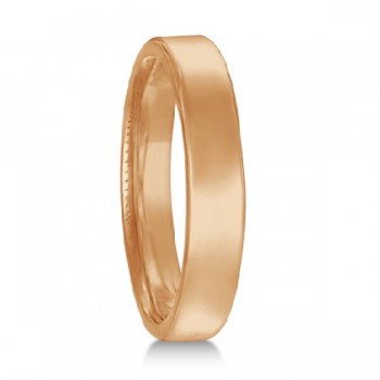 Euro Dome Comfort Fit Wedding Ring Band 14k Rose Gold (3mm)