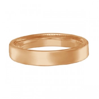 Euro Dome Comfort Fit Wedding Ring Band 14k Rose Gold (3mm)