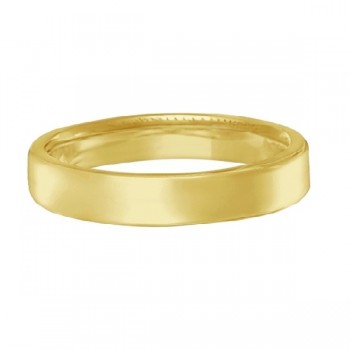 Dome Comfort Fit Wedding Ring Men's European Band 14k Yellow Gold (3mm)