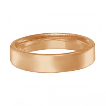 Euro Dome Comfort Fit Wedding Ring Band 14k Rose Gold (4mm)