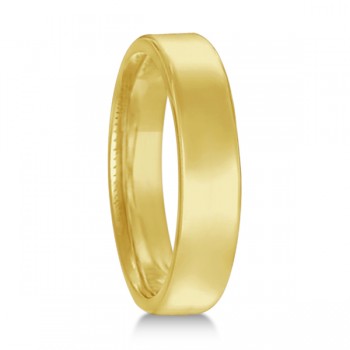 Dome Comfort Fit Wedding Ring Men's European Band 14k Yellow Gold (4mm)