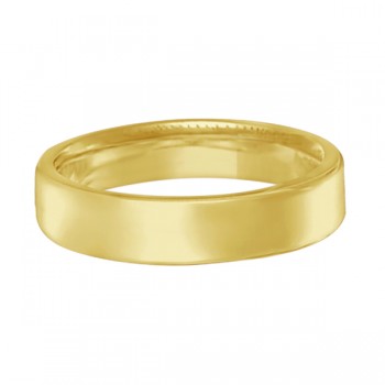 Euro Dome Comfort Fit Wedding Ring Band 14k Yellow Gold (4mm)