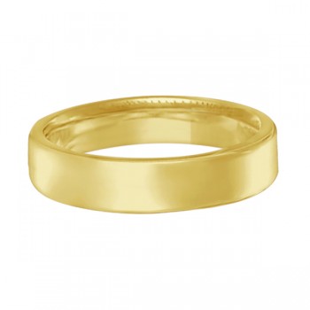 Dome Comfort Fit Wedding Ring Men's European Band 14k Yellow Gold (4mm)