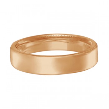 Euro Dome Comfort Fit Wedding Ring Band 18k Rose Gold (4mm)