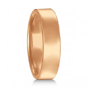 Euro Dome Comfort Fit Wedding Ring Men's Band 14k Rose Gold (5mm)