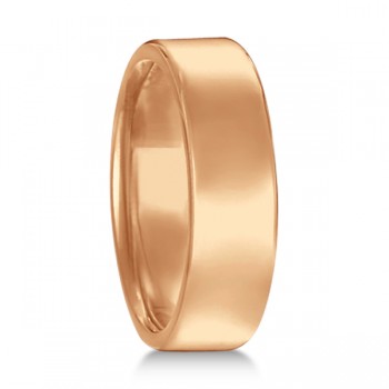 Euro Dome Comfort Fit Wedding Ring Men's Band 14k Rose Gold (6mm)