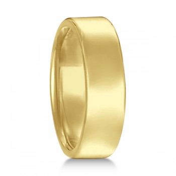 Euro Dome Comfort Fit Wedding Ring Men's Band 14k Yellow Gold (6mm)