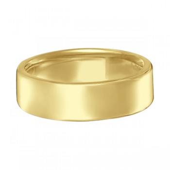 Euro Dome Comfort Fit Wedding Ring Men's Band 14k Yellow Gold (6mm)