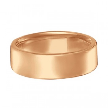 Euro Dome Comfort Fit Wedding Ring Men's Band 14k Rose Gold (7mm)