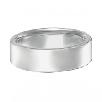 Dome Comfort Fit Wedding Ring Men's European Band 14k White Gold (7mm)